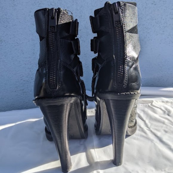 ALL SAINTS BLACK WIDOW STILETTO BOOTS - BLACK WIDOW - EU 39/US 8 - Picture 2 of 16